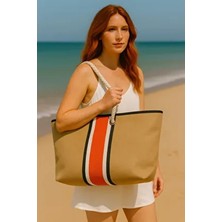 Rugged Büyük Boy Piknik ve Plaj Çantası – Halat Saplı – 55X36X15 cm