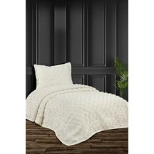 Ponponlu Delux Tek Kişilik Yatak Örtüsü 180X 250- Ekru -