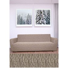 Han Saray Düz Jakarlı 3 Kişilik Gri Kanepe Örtüsü | Lastikli Koltuk Örtüsü |çekyat Örtüsü|