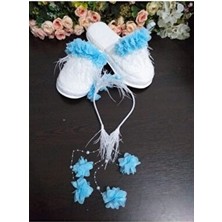 Lohusa Terlik ve Taç Bebek Patik ve Bandana Seti – Lohusa Seti – Lohusa Seti – Lohusa Seti