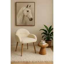 Tokyo Ahşap Ayaklı Retro Puf Minimal Berjer Makyaj Masası Sandalyesi Çok Amaçlı Berjer