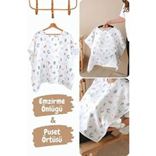 Çok Amaçlı Müslin Emzirme Önlüğü / Puset Örtüsü / Bebek Arabası Örtüsü %100 Pamuk 85X130 cm - Lale