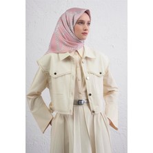 Armine Geometrik Desenli Saf Ipek Twill Eşarp 9427D 86