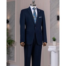 Italyan Stil Slim Fit Ceket Pantolon Takım Elbise Lacivert T14392