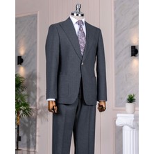 Italyan Stil Slim Fit Torba Cep Ceket Pantolon Takım Elbise Antrasit T14300