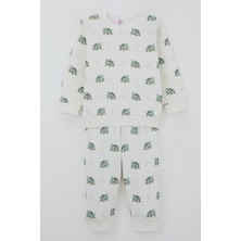 Breeze Erkek Bebek Pijama Takımı Omuzdan Patlı Macera Temalı Küçük Kaşif 4 Ay-1 Yaş, Ekru