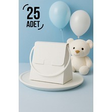 25 Adet Konsept Özel Tasarım Hediye Kutusu Çanta Boş Karton Hediye Paketi Hediyelik Beyaz