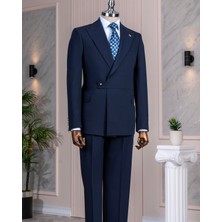 Italyan Stil Slim Fit Ceket Pantalon Takım Elbise Lacivert T14382