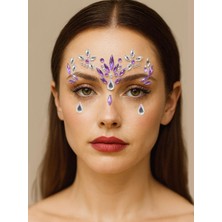 Kristal Göz Taşı Vücut Süsleme Taşı Yüz Süsleme Makyaj Taşı Mor