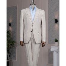 Italyan Stil Slim Fit Sivri Yaka Ceket Pantolon Takım Elbise Taş T14255