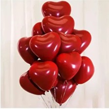 Balon Diyarı Kırmızı Kalp Şekilli Latex Balon 15 Adet  Parti Malzemesi