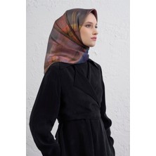 Armine Geometrik Desenli Saf Ipek Twill Eşarp 9424D 06