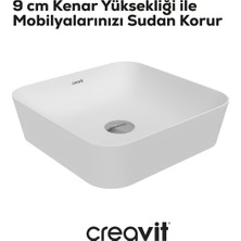 Ultra Kare Beyaz Deliksiz Lavabo 40 Cm UL040