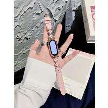 Xiaomi Mi Band 8 9 10 Uyumlu Deri ve Inci Detaylı Kordon Kayış