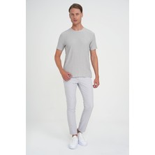Efor Erkek Comfort Fit Bisiklet Yaka Gofre Kısa Kol Gri Tişört Ts 911
