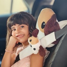 Araba Boyun Yastığı ve Emniyet Kemeri Aksesuarı Peluş Kılıf Seti (1 Yastık ve 1 Kılıf)