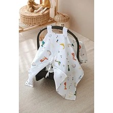 Müslin Puset Örtüsü / Bebek Arabası Örtüsü %100 Pamuk - Dino