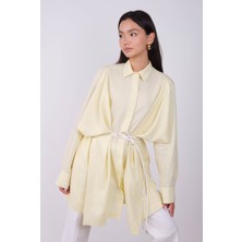 Geniş Parçalı Tasarım Gömlek Soft Sarı