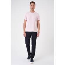 Efor Erkek Slim Fit Pamuklu Pembe Tişört Ts 885