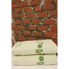 Özdilek Dila Nakışlı 2'li Havlu - Yeşil