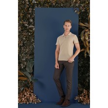 Ts 871 Slim Fit Bej Spor T-Shirt