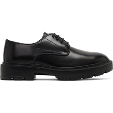 Erkek Siyah Bağcıklı Deri Casual Ayakkabı 25WFD671122