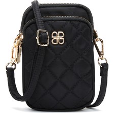 Kadın Siyah Uzun Askılı Kumaş Çapraz Çanta 25WBD24576F