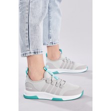 Tonny Black Unisex Gri Yeşil Rahat Kalıp Şeritli Bağcıklı Spor Ayakkabı