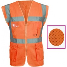 Kanca Fileli Yazlık Mühendis Yeleği (Sarı - Turuncu)