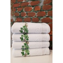 Özdilek Dila Nakışlı 4'lü Havlu - Beyaz