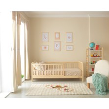 Hobby Wood Nova - Natural Yuvarlak Çıtalı Karyola