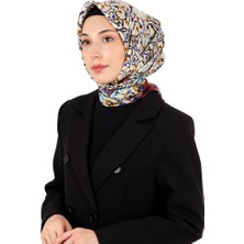 Lacivert Sarmaşık Desen Sura Ipek Eşarp