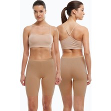 Malabadi Kadın 2 Adet Beyaz Ten Rengi Dizüstü Iz Yapmayan Modal Yüksek Bel Tayt 2M113