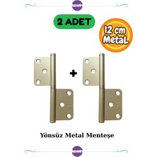 Kawin 2 Adet 12cm Metal Çelik Kapı Menteşe Yönsüz 2mm Dayanıklı Panel Cerman Nikel Krom Gümüş
