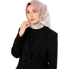 Koyu Somon Ekru Degrade Sura Ipek Eşarp