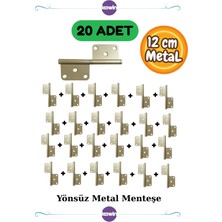 Kawin 20 Adet 12cm Metal Çelik Kapı Menteşe Yönsüz 2mm Dayanıklı Panel Cerman Nikel Krom Gümüş