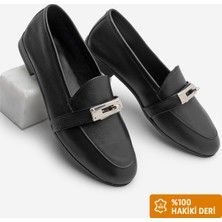 Kadın Loafer Hakiki Deri Tokalı Makosen Günlük Ayakkabı Nador