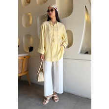 Pilise Detaylı Bluz Soft Sarı