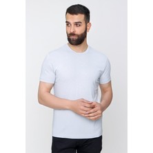 Efor Erkek Slim Fit Bisiklet Yaka Esnek Pamuklu Düz Gri Tişört TS 823