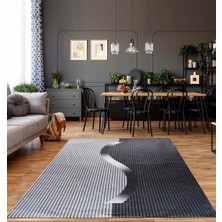 Kadife Dokulu, Lastikli, Sünger Apreli, Kaymaz Taban, Yıkanabilir Modern Desenlerde Halı Örtüsü - 9 M2
