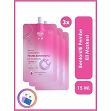 Siyah Nokta Karşıtı, Gözenek Sıkılaştırıcı Bentonitli Pembe Kil Maskesi 15 ml