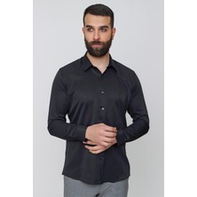 Gk 635 Siyah Klasik Gömlek