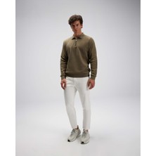 Ellesse EM602-KH Erkek Haki Yarım Fermuarlı Polo Sweat