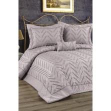 Efsane Dolgulu Pamuklu Çift Kişilik Yatak Örtüsü Gri