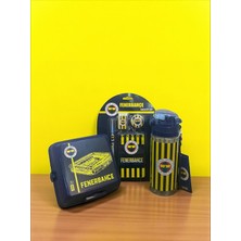 Fenerbahçe Taraftar Stad Figürlü 4 Bölmeli Beslenme Kutusu Çubuklu 500 ml Matara Kırtasiye Seti