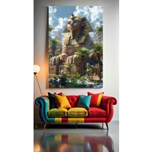 Özkacar Group Antik Mısır Devasa Sfenks Ev Duvar Salon Güzellik Salonu Ofis Dükkan Dekarasyon Kanvas Tablo