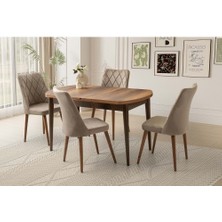 Yuvaset Home Mobilgen Barok Ceviz (Sadece Masa) 140+35 Kelebek Kaşıklık Açılabilir Masa