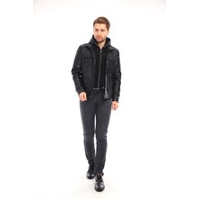 - Erkek Deri Mont KAPÜŞONLU-EM020344