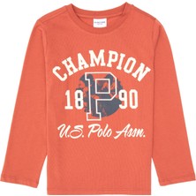 U.S. Polo Assn. Erkek Çocuk Gül Kurusu Bisiklet Yaka Süprem Sweatshirt 50316507-VR026