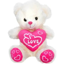 Kalpli Peluş Ayı 30 cm Pembe